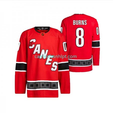 Camiseta Carolina Hurricanes Brent Burns 8 Adidas 2022-2023 Reverse Retro Vermelho Authentic - Homem